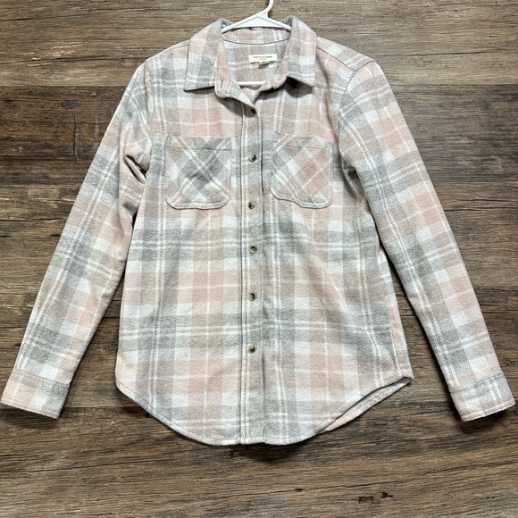 Beachlunchlounge Plaid Button-Up Shirt - Pink and Gray - Picture 1 of 4